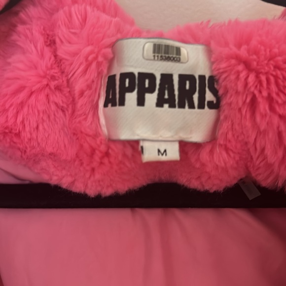 Apparis Faux Fur Pink Coat size M - Picture 2 of 6